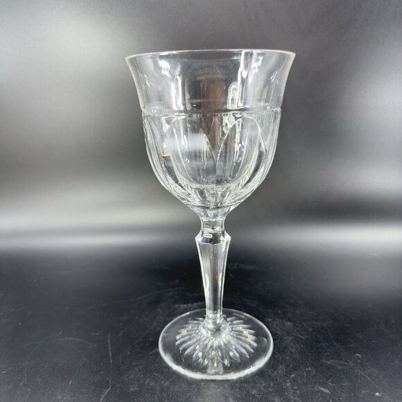 Josair Crystal Flute Drinking Glass Cup Goblet Marked On Bottom Clear Glass Vtg - Picture 11 of 12